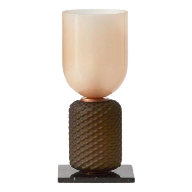 Mid-Century Ficupala Table Lamp in Metal, Marble, & Blown Glass from Cassina For Sale