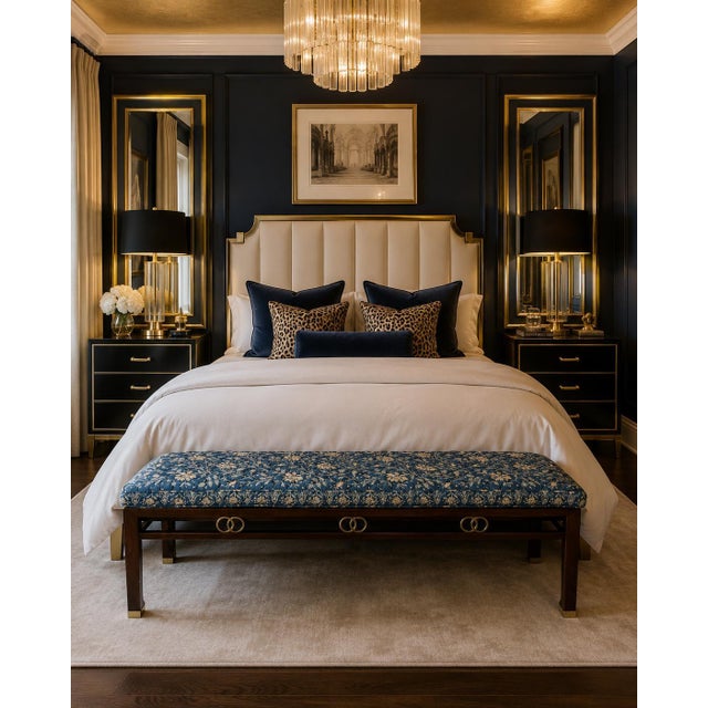 Elegant Hollywood Regency bench or coffee table designed by Michael Taylor for Baker Furniture’s renowned Far East...