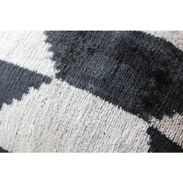 Contemporary Velvet Ikat Bohemian Hand Made Pillow For Sale - Image 4 of 8