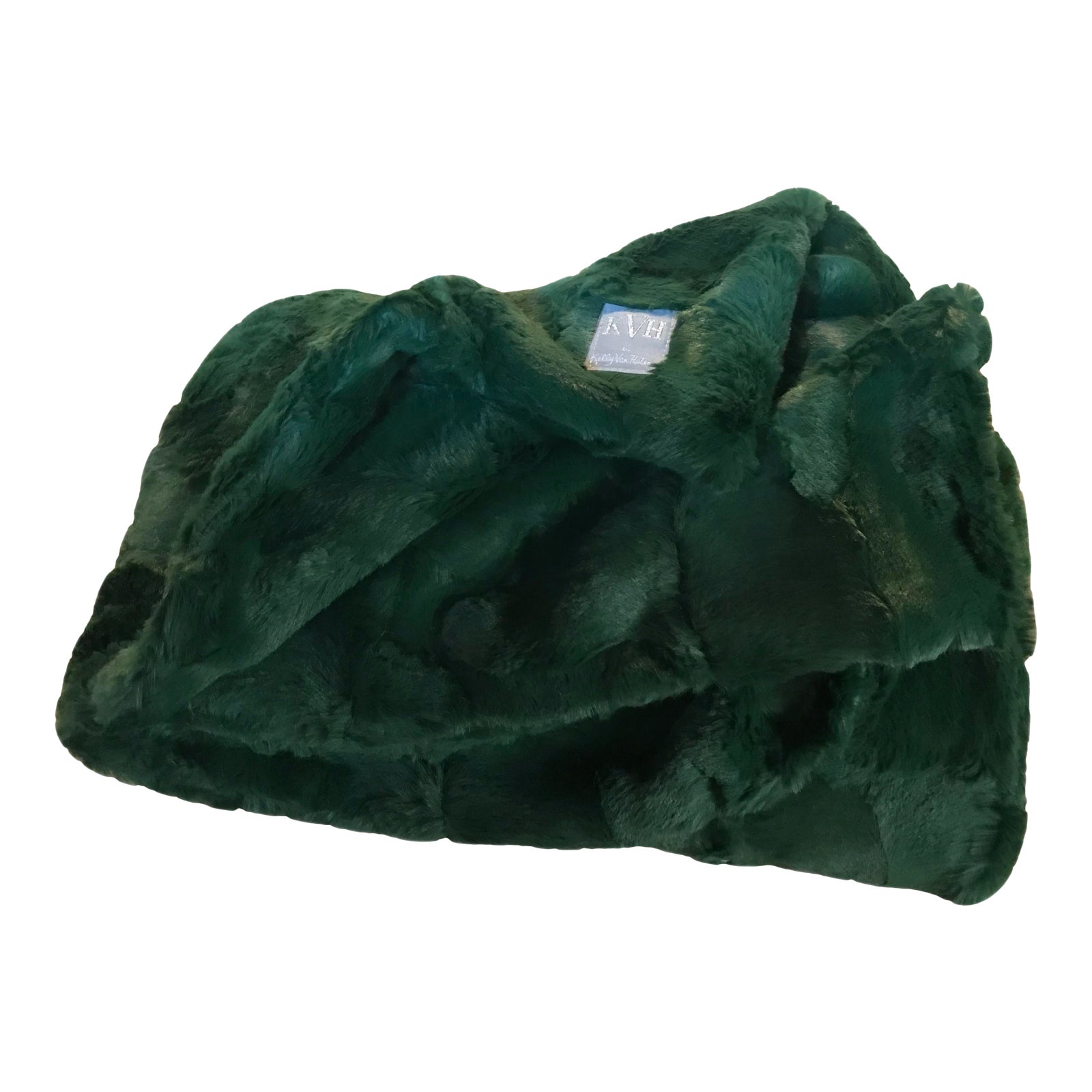 Forest Green Faux Fur Minky Throw Chairish