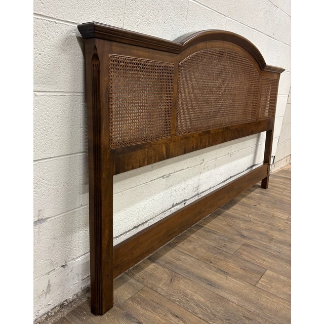 Ethan Allen Vintage Ethan Allen Classic Manor King Size Maple and Cane Headboard 15-5655 For Sale - Image 4 of 12