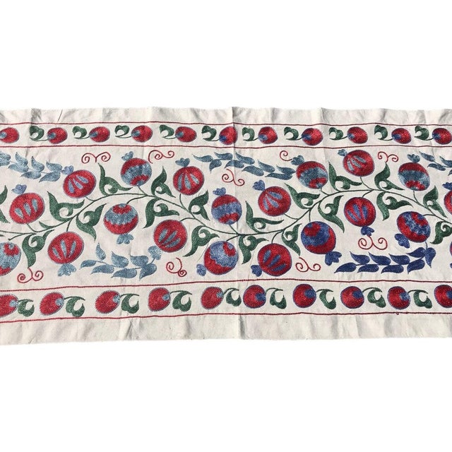 Handmade boho design wall fabric - suzani table runner vintage suzani fabric. Looks beautiful in any home setting and is a...
