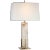 Thomas O'Brien for Visual Comfort Signature Gironde Large Table Lamp in Alabaster & Hand-Rubbed Antique Brass with Linen Shade For Sale
