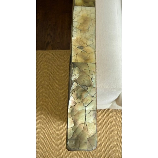 Modern Made Goods Sidney Mirror in Silver Mop Shell 26" X 38" For Sale - Image 3 of 17