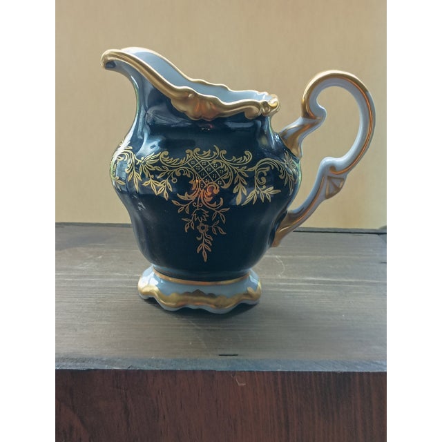 Vintage Echt Weimar Kobalt "Katarina" Creamer - Cobalt Blue & Gold Filigree Germany For Sale In Tampa - Image 6 of 7