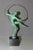 Dancer with a hoop, cast iron (spelter with a high tin content) with original green patina, signed in relief Briand...