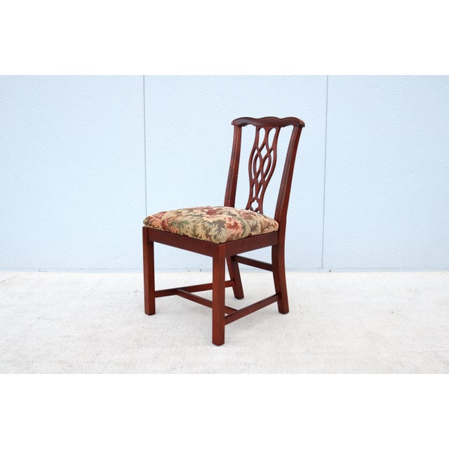 Traditional Classic Chippendale Style Maple Armless Side or Guest Chair by Jofco For Sale - Image 4 of 12