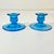 Indiana Glass Company 1940s Art Deco Boho Chic Hollywood Regency Depression Era Pressed Glass Candle Holders - A Pair For Sale - Image 4 of 13
