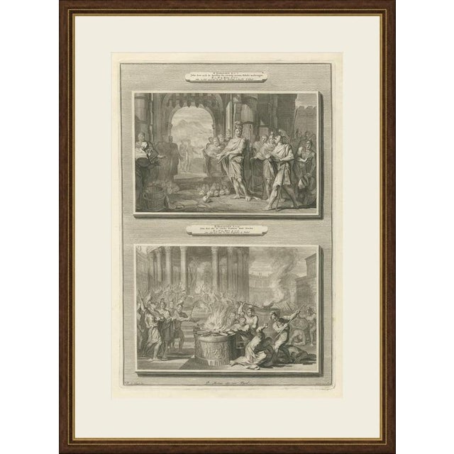 This original copperplate engraving from Pieter Mortier's illustrated Bible, Amsterdam circa 1700, shows two biblical...