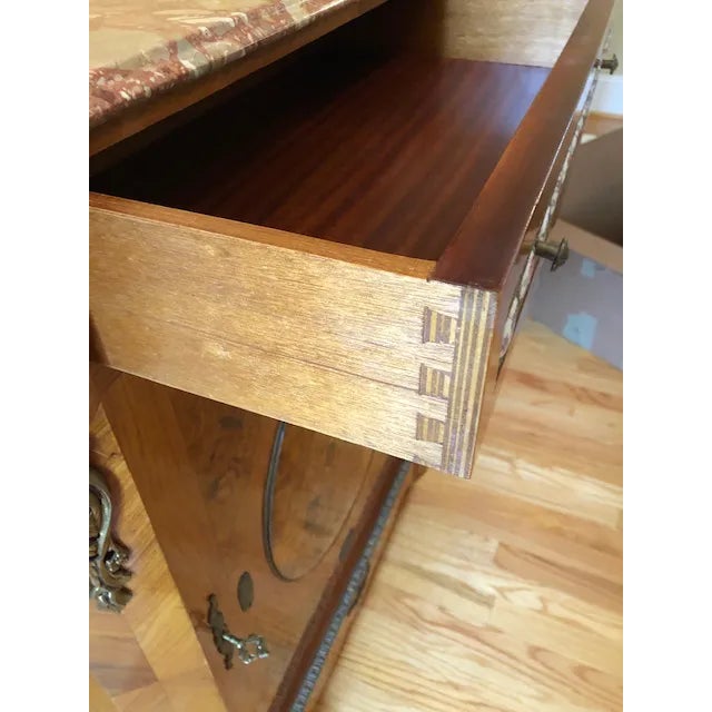 Wood Late 20th Century French Marquetry Commode For Sale - Image 7 of 13