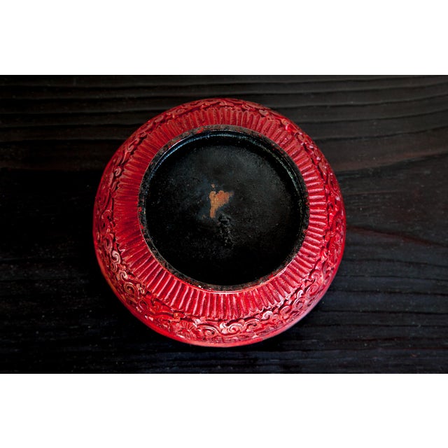 Antique Chinese Cinnabar Box Bowl For Sale - Image 9 of 11
