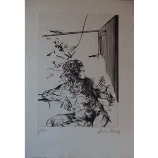 Claude Weisbuch, Nude At the Counter, 1975, Etching For Sale