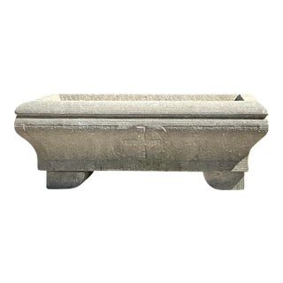 Vintage Engraved Stone Planter For Sale