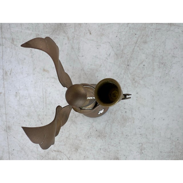 Mid 20th Century Vintage Solid Brass Angel Candle Holder For Sale - Image 5 of 7