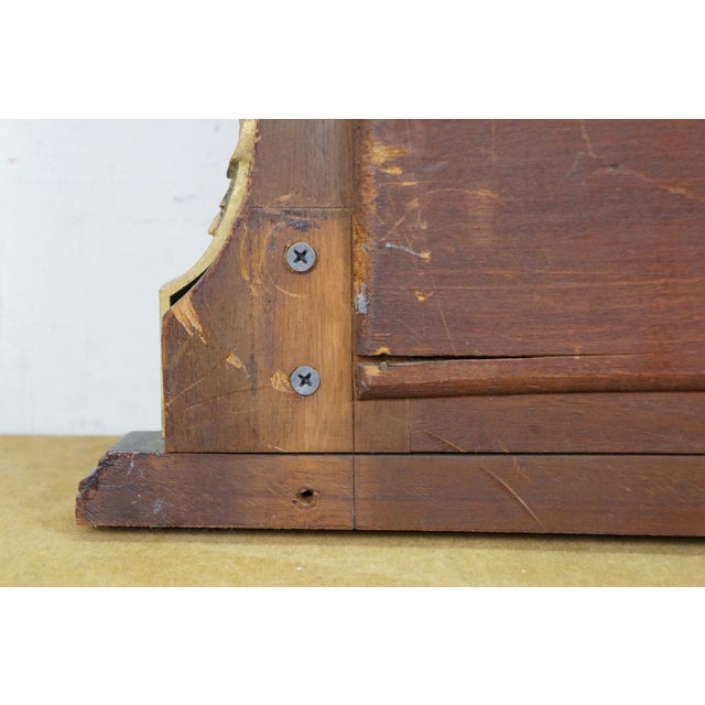 Antique French Louis XVI Mahogany Ormolu Overmantle Mirror Dresser Backsplash 49" For Sale - Image 12 of 14