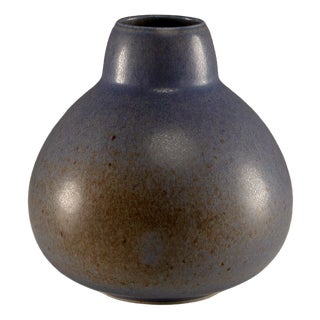 Blue Hares Fur Glazed Vase from Saxbo, Denmark, 1930s For Sale