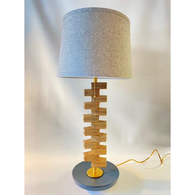 Industrial Mid 20th Century Coastal Lighting Made From Vintage Wooden Ship Ladder For Sale - Image 3 of 9