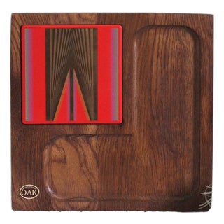 Tile and Oak board - Oak cutting board - cheese board - Midcentury - Oak wood - unique cutting board - cheese tray - kitchen art - MCM For Sale