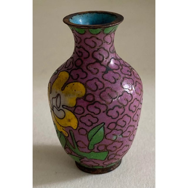 Antique Chinese Cloisonné Miniature Vase For Sale - Image 4 of 9