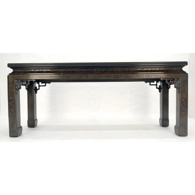 Very Fine John Widdicomb Lacquer Painted Decorated Console Sofa Table MINT For Sale - Image 14 of 16