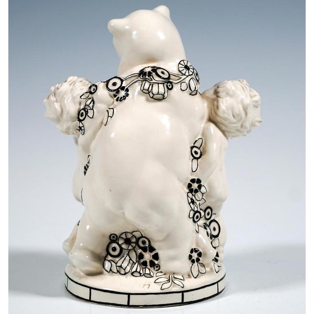 Standing Bear with Putti by Michael Powolny for Vienna Ceramics, 1910s For Sale - Image 3 of 8