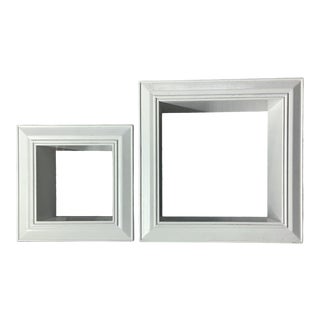 Vintage Transitional Wood Shadowbox Display Shelves - a Pair. For Sale
