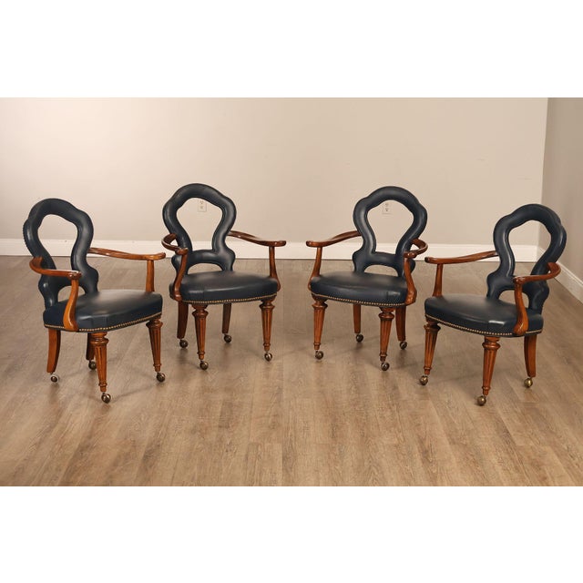 High Quality American Made Set Of Four Armchairs By Century Furniture. Each Chair Features A Solid Wood Frame With Shaped...