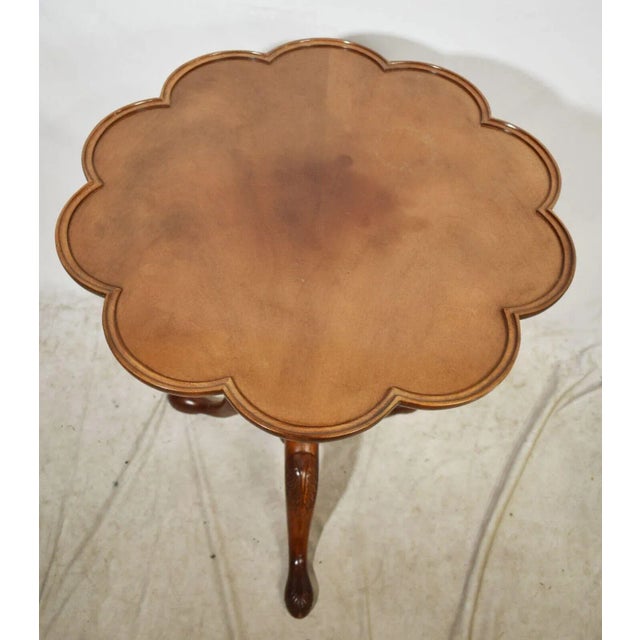 Baker Furniture Company Baker Historic Charleston Collection Mahogany Carved Scalloped Flip Top Table For Sale - Image 4 of 11