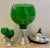 Mid-Century French Green Glass Punch Bowl with Top & Cups or Glasses, 1950s, Set of 3 For Sale - Image 6 of 18