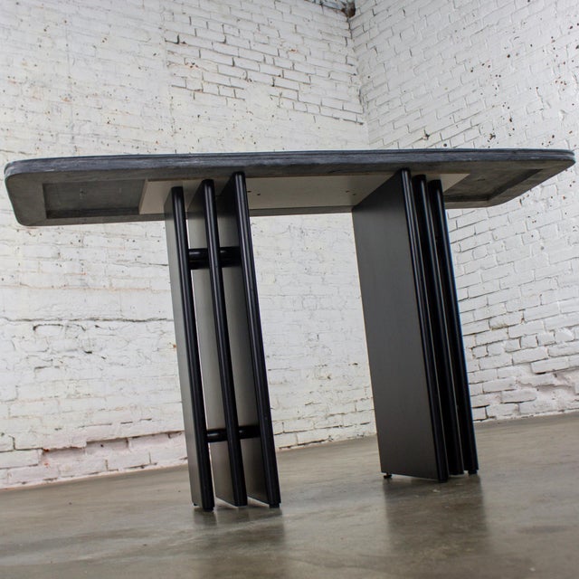 Late 20th Century Scandinavian Post Modern Sofa or Console Table Marble Rectangle Top by Bendixen Designs Made in Denmark For Sale - Image 10 of 18