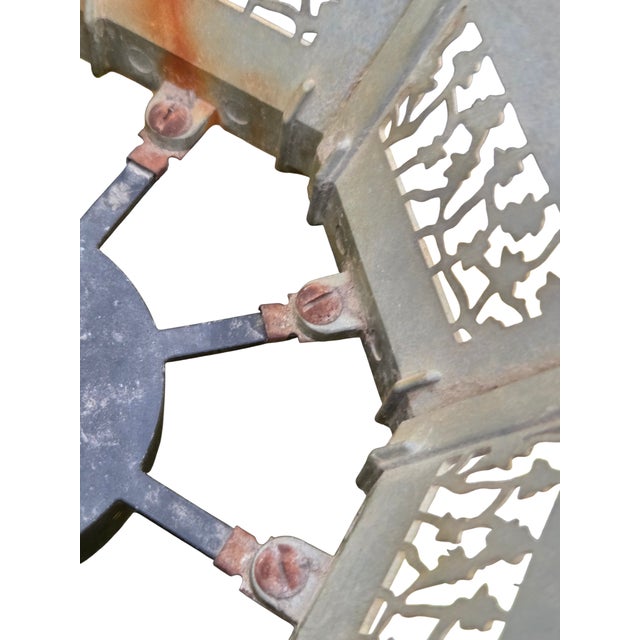 Antique Lamp Shade Green Slag Glass Hanging Light Chandelier Sarama For Sale - Image 9 of 18