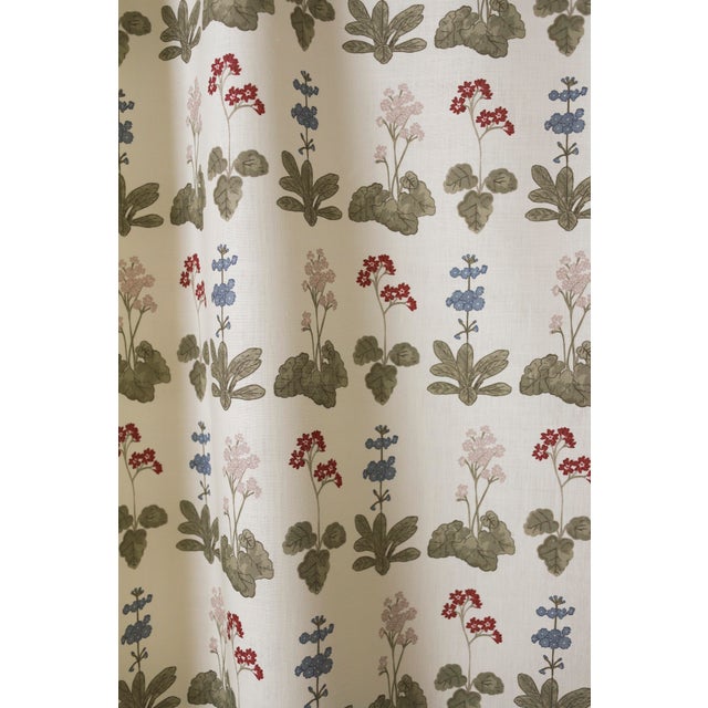 Not Yet Made - Made To Order Lauren Servati Textiles, Primula Fabric in Red Blue Multi For Sale - Image 5 of 6