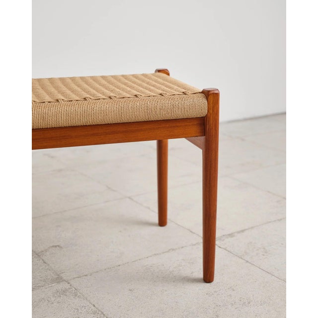 Long Teak Bench with Paper Cord Weaving by Niels O. Møller for j.l. Møllers, Denmark, 1960s For Sale - Image 16 of 18