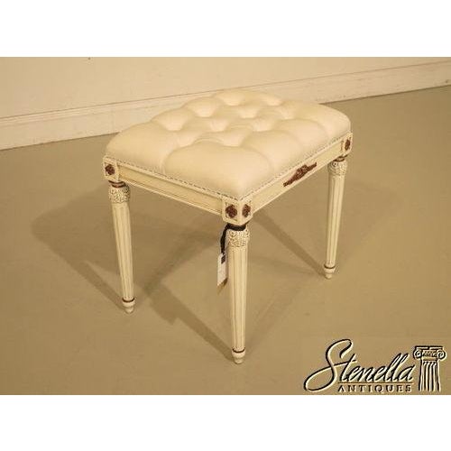 Louis XV French Style Paint Decorared Stool Custom Upholstery For Sale In Philadelphia - Image 6 of 8
