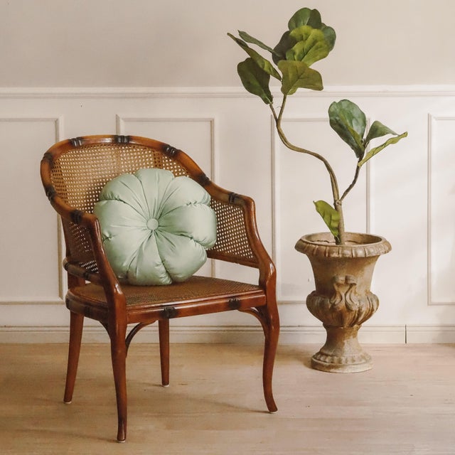 Vintage Faux Bamboo Armchair with Viennese Wickerwork, 1970 For Sale - Image 15 of 15