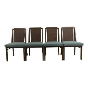 Set of 4 Mid Century Modern Cane Back Dining Chairs by Drexel