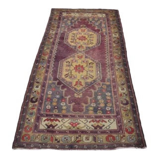 Oushak Antique Floral Rug For Sale