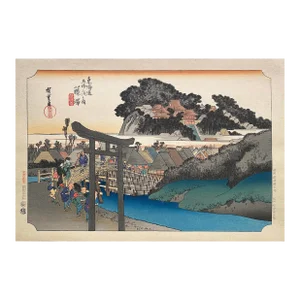 'View of Fujisawa', After Utagawa Hiroshige 歌川廣重, Ukiyo-E Woodblock, Tokaido
