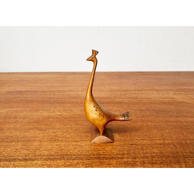 Vintage Wooden Peacock Figurine For Sale - Image 3 of 18