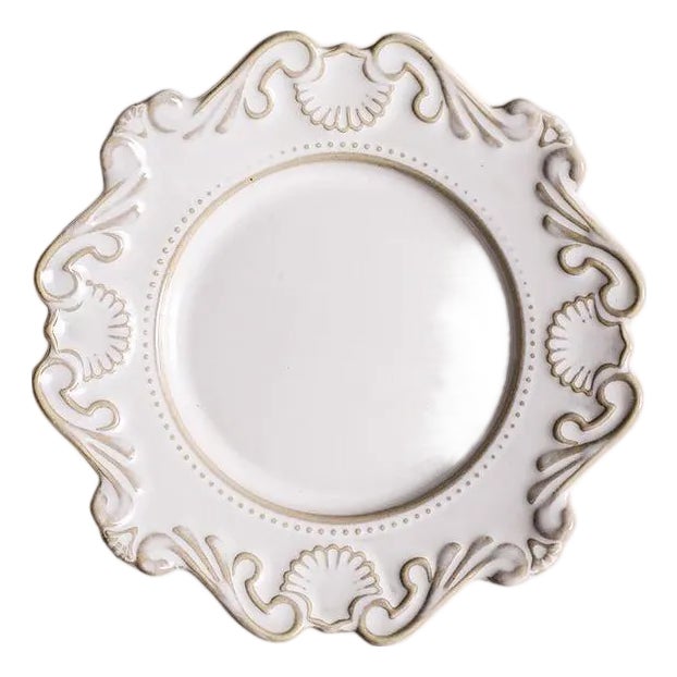 European Retro Embossed Ceramic Plate For Sale