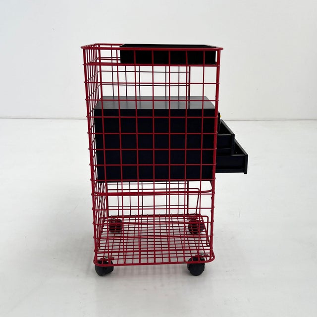 Wire Chest of Drawers on Wheels, 1980s For Sale - Image 4 of 12