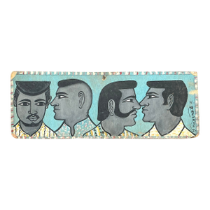 Vintage 70s Hand Painted Barber Hairstyle Sign