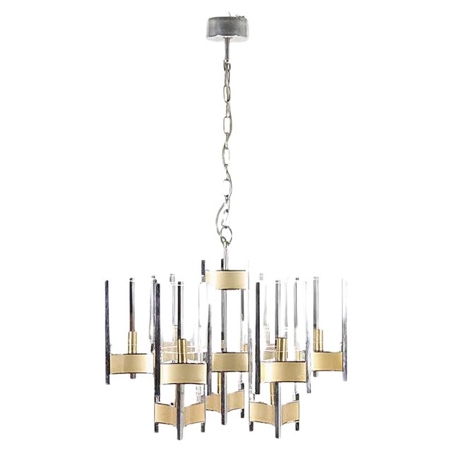 Mid-Century Italian Chandelier by Gaetano Sciolari, 1960s For Sale