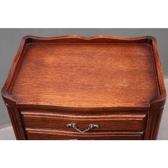 Brown 1960s Pair of French Louis XV Style Side Tables Nightstands For Sale - Image 8 of 17