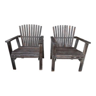 Pair of 1950s Adirondack Lawn or Patio Chairs For Sale
