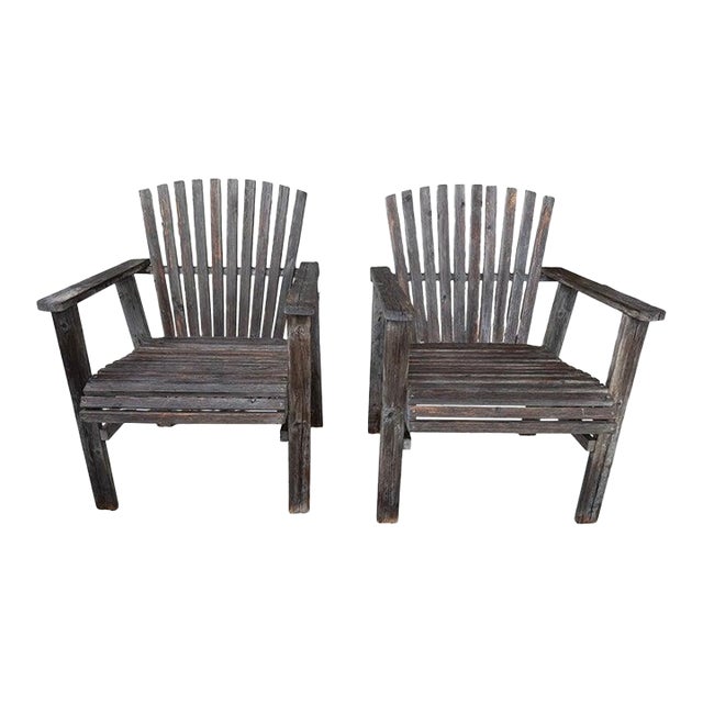 Pair of 1950s Adirondack Lawn or Patio Chairs For Sale