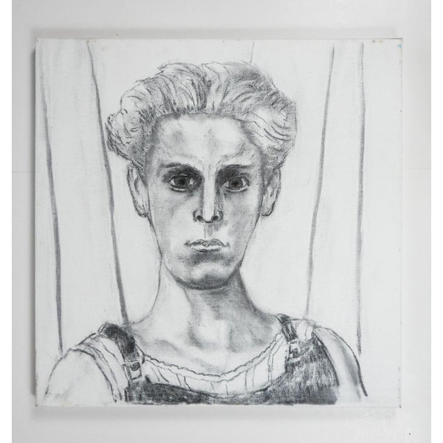Contemporary Charcoal on Canvas Portrait Drawing For Sale In Seattle - Image 6 of 7