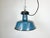 Industrial Blue Enamel Factory Lamp with Cast Iron Top, 1960s For Sale - Image 16 of 16