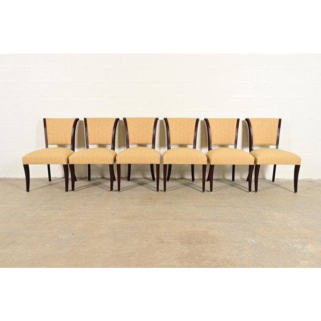An exceptional set of six modern Regency or Art Deco style dining chairs By Barbara Barry for Baker Furniture USA, Circa...