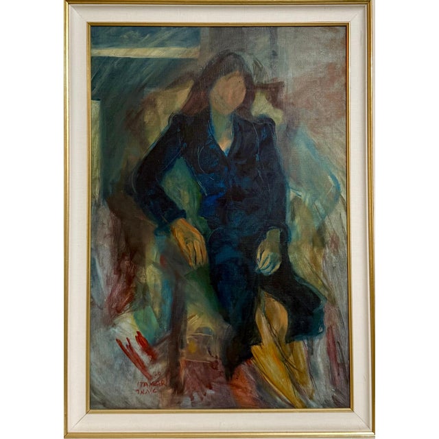 Itamar Siani, Rare Jewish Yemenite Woman Oil Painting Israeli Girl Judaica Itamar Siani, 1979 For Sale - Image 4 of 11